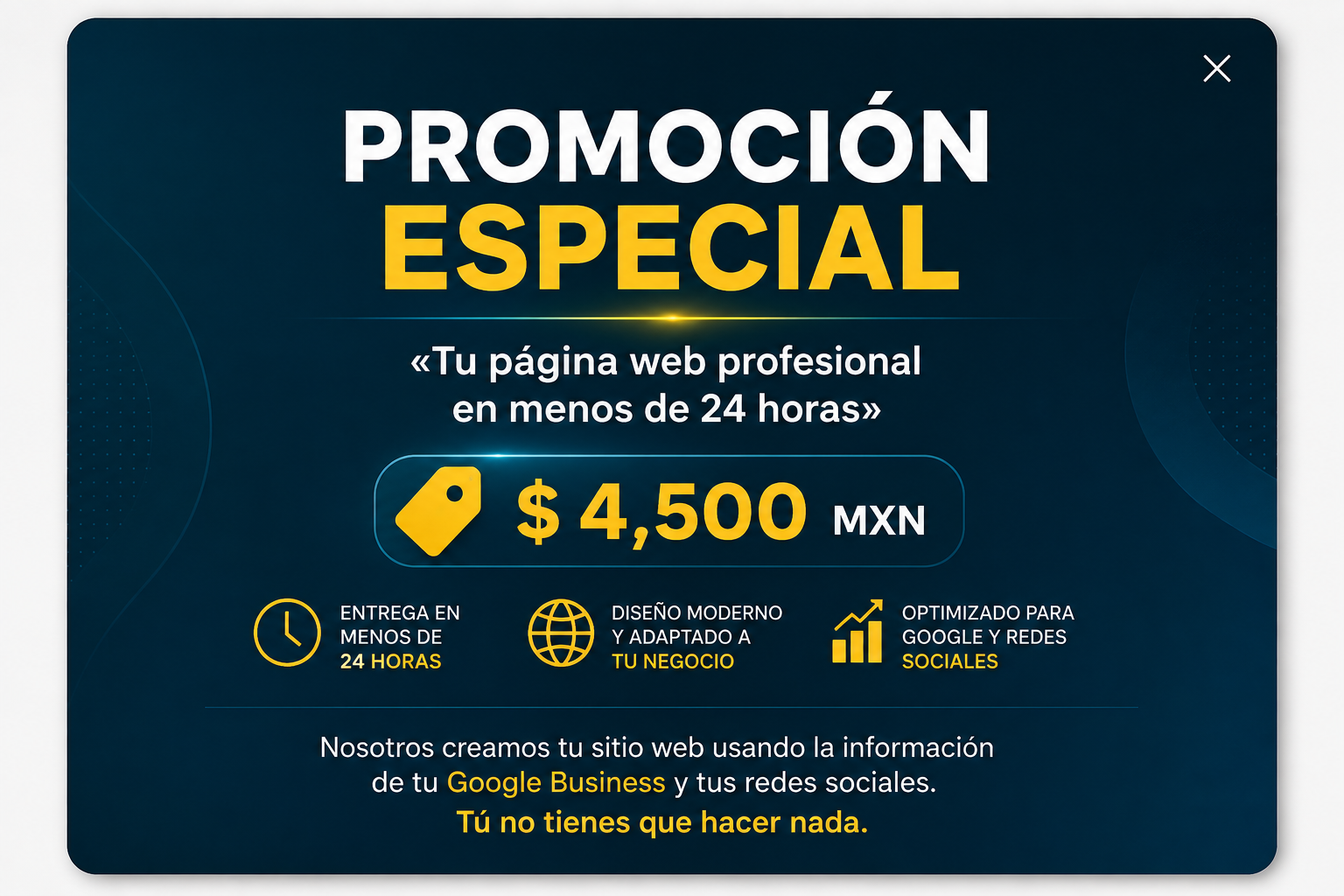 web express promocion 4500 pesos Sitio web en promoción descuento website